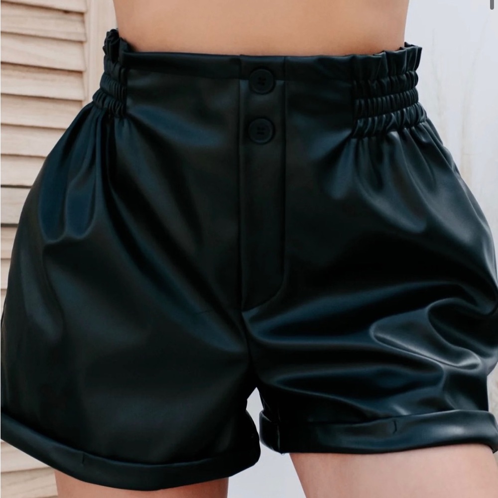 NWT HYVE faux leather shorts